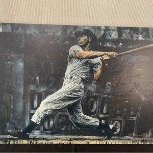 STEPHEN HOLLAND GICLEE ON CANVAS "DIMAGGIO" 41x28 Certificate Of Authenticity
